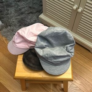 🐾4 for $20 3 Hats. Baseball caps stonewashed black blue and pink